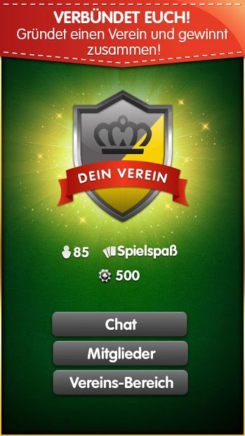 Screenshot der Verein-Funktion der Rommé-App von Spiele-Palast  